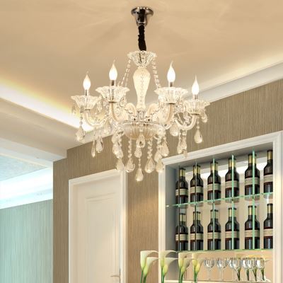 SparkAura European Crystal Chandelier – Luxury Pendant Ceiling Light for Living & Dining Spaces