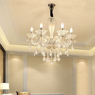 SparkAura European Crystal Chandelier – Luxury Pendant Ceiling Light for Living & Dining Spaces