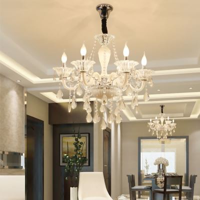 SparkAura European Crystal Chandelier – Luxury Pendant Ceiling Light for Living & Dining Spaces