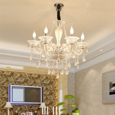 SparkAura European Crystal Chandelier – Luxury Pendant Ceiling Light for Living & Dining Spaces