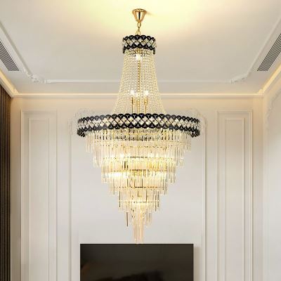 SparkAura Luxury Crystal Chandelier – Elegant Pendant Ceiling Light for Living Room & Hotels