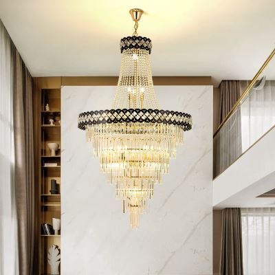 SparkAura Luxury Crystal Chandelier – Elegant Pendant Ceiling Light for Living Room & Hotels