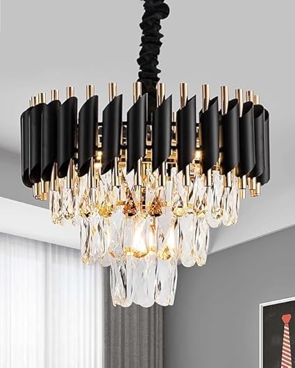 SparkAura Luxury Modern K9 Crystal Chandelier – Multiple Sizes & Colors | Elegant Ceiling Light for Living Room, Dining & Bedroom