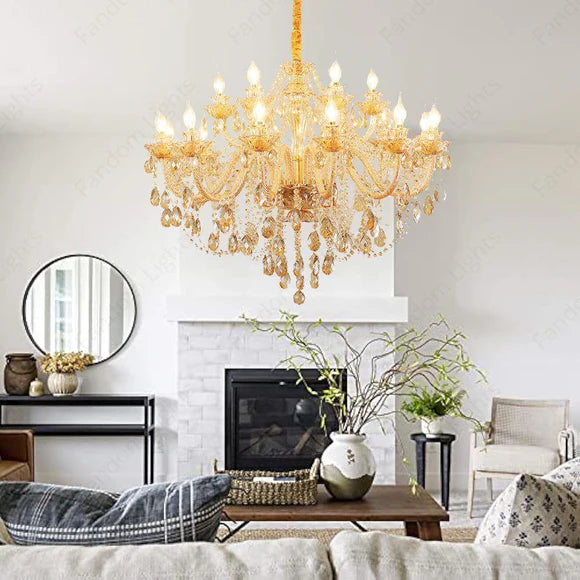 SparkAura Maria Theresa 16-Light Luxury Crystal Chandelier – Classic Bohemian Design for Palaces, Hotels & Grand Interiors