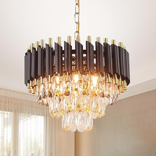 SparkAura Luxury Modern K9 Crystal Chandelier – Multiple Sizes & Colors | Elegant Ceiling Light for Living Room, Dining & Bedroom