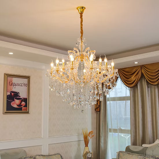 SparkAura Maria Theresa 16-Light Luxury Crystal Chandelier – Classic Bohemian Design for Palaces, Hotels & Grand Interiors