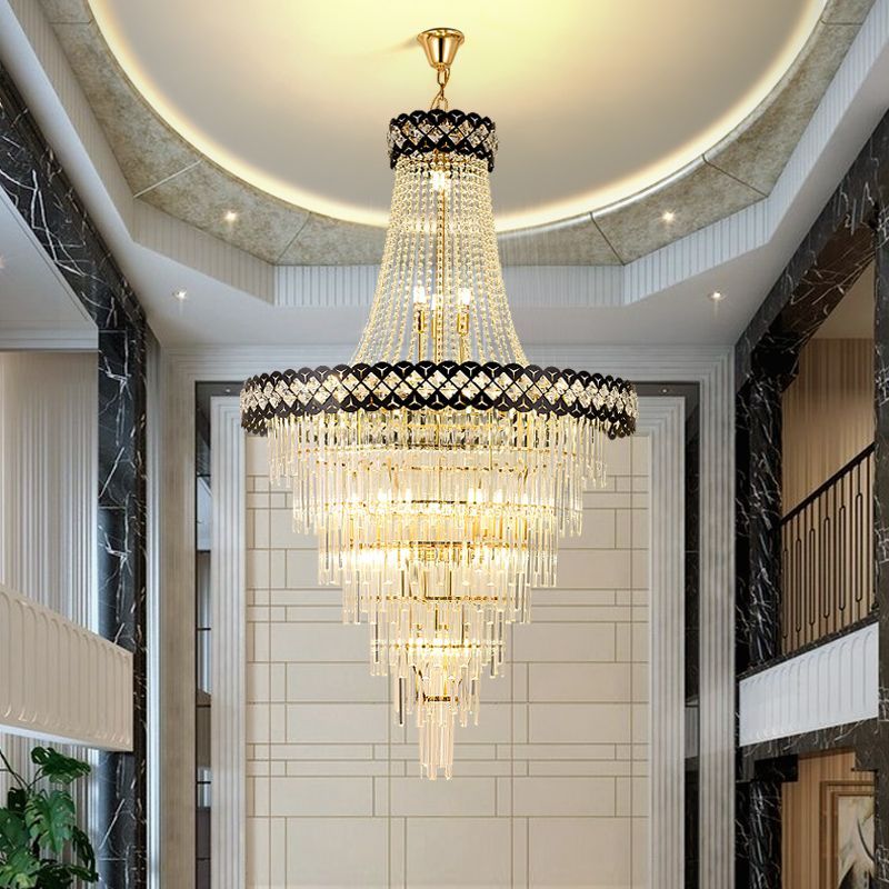 SparkAura Luxury Crystal Chandelier – Elegant Pendant Ceiling Light for Living Room & Hotels